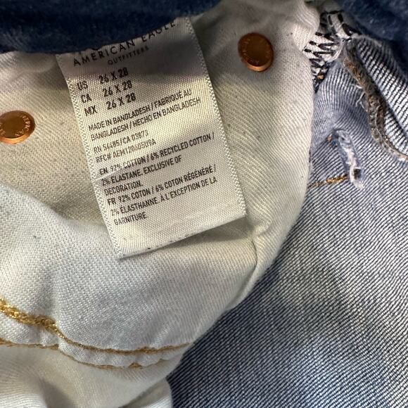 American Eagle Acid Wash Stretch Jean Airflex Skinny Women 26x28 Mid Rise Casual - Picture 4 of 5